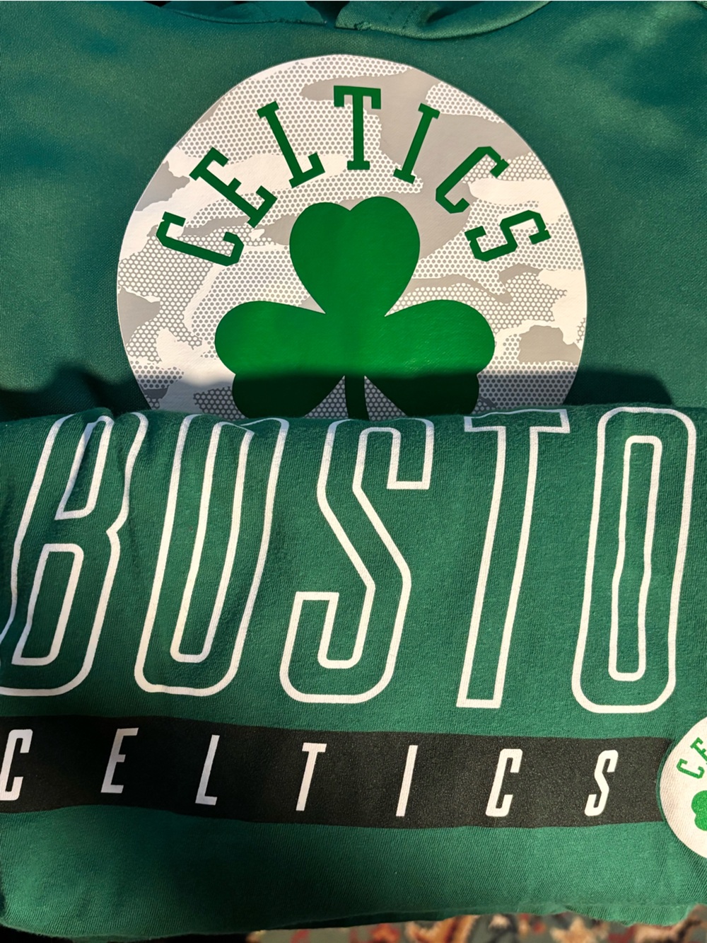 NBA Green Boston Celtics Hooded Sweatshirt with Shamrock Graphic